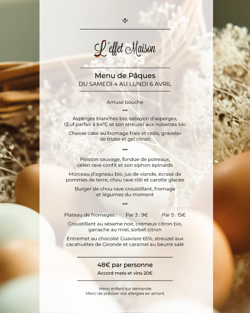 Menu de Pâques